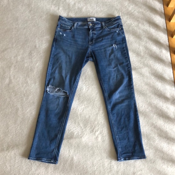 Paige Bridgette straight leg jeans with blown out knee - Picture 2 of 14